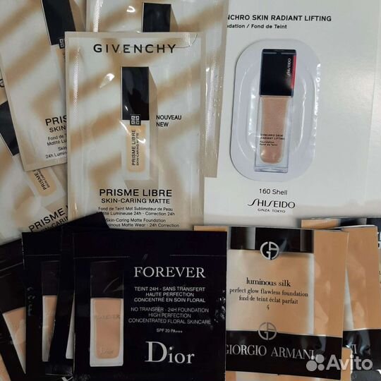 Пробники тональный крем: диор, живанши, армани
