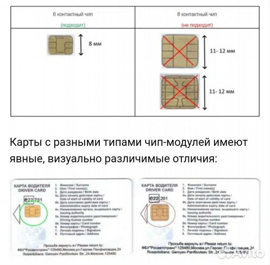 Карта водителя для тахографа естр, скзи