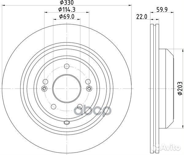 Диск тормозной зад ND6116K ND6116K nisshinbo