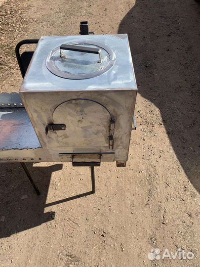 Мангал с печью под казан