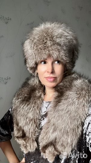 Шапка меховая из песца и песцовый воротник