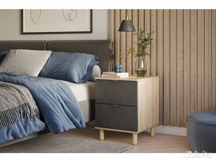 Тумба прикроватная Теджонс Diamond Grafit