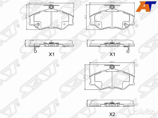 Колодки тормозные перед hyundai porter 94-04/H1