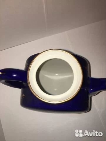 Чайник фарфоровый Гжель кобальт, СССР