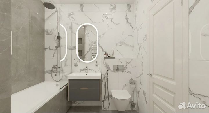 Проект ванной комнаты Statuario Crown