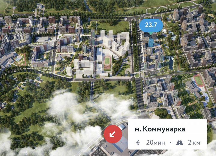 Квартира-студия, 24,7 м², 4/16 эт.