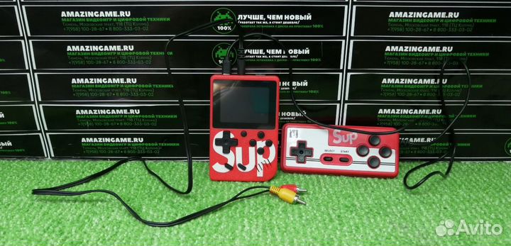 Портативная Денди SUP Game Box 400 в 1 (красная)