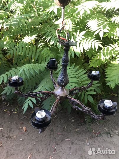 Люстра светильник под бронзу 5 рожков Дельфины