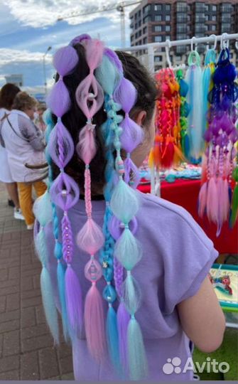 Резинки для волос Цветные пряди Детские резинки