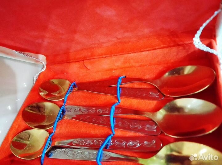 Ложки чайные СССР позолоченные (набор 6 шт.)