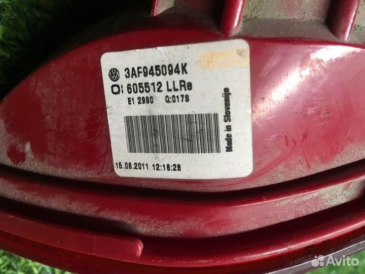 Фонарь задний внутренний правый VW Passat B7