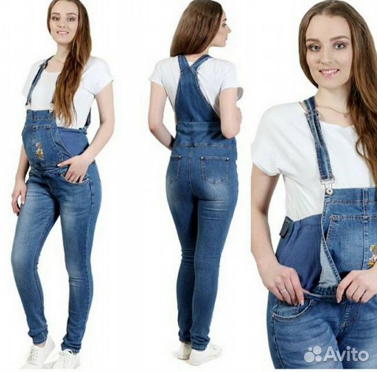 Джинсовый комбинезон-трансформер для беременных