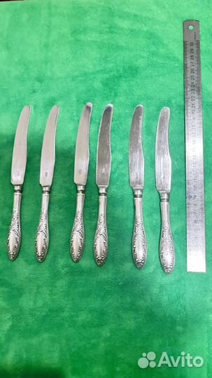 Мельхиоровые ножи с посеребрением