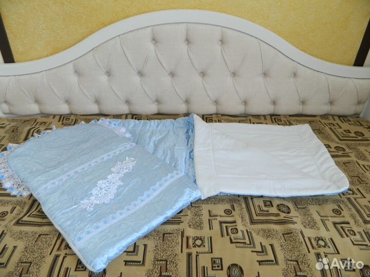 Утепленный конверт и одеяло на выписку