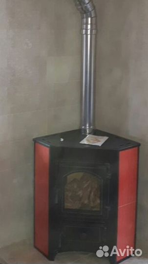 Печь-Камин угловая с конфоркой
