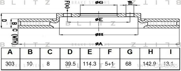 Blitz BS0476 Диск тормозной mazda CX-5 11- задн