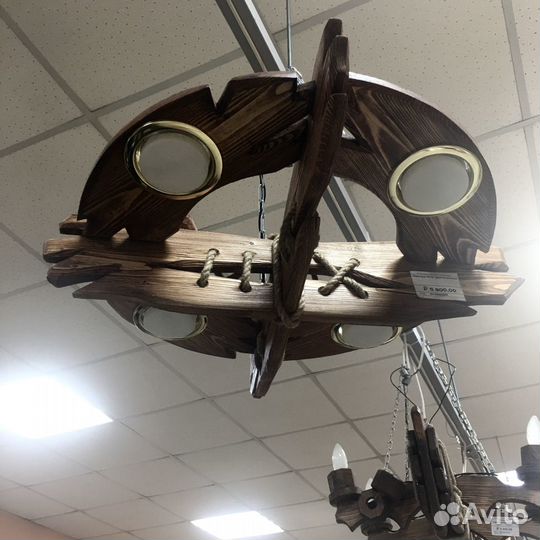 Люстра / бра деревянная под старину