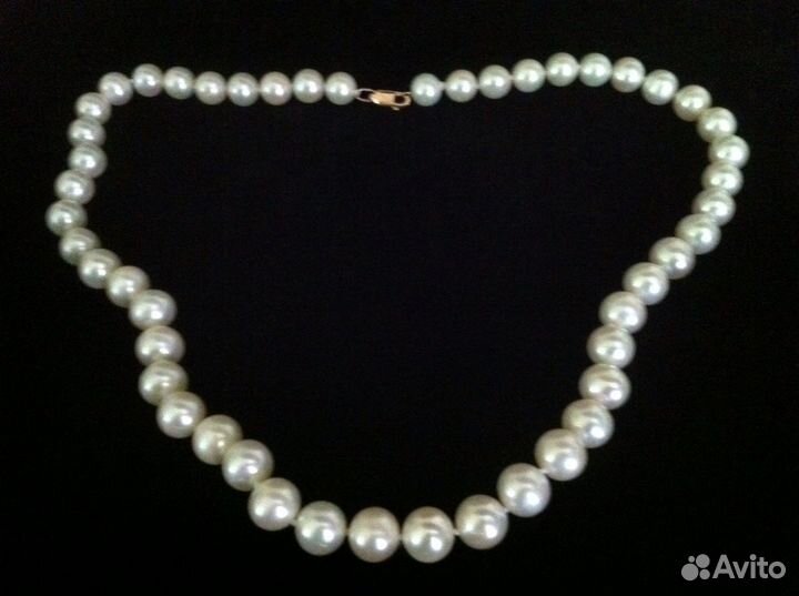 Бусы жемчуг золотой замок