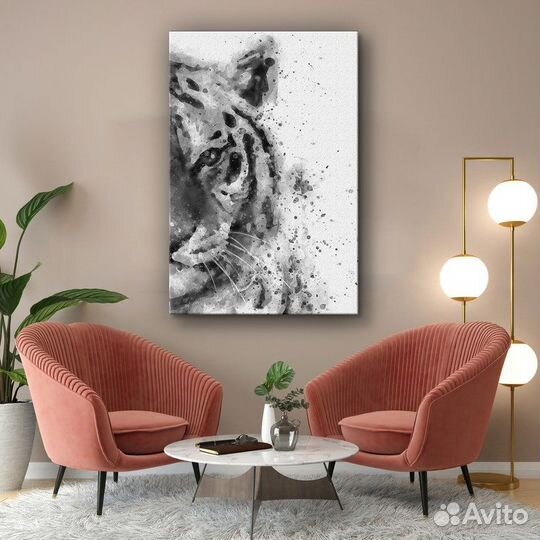 Стильная картина маслом ручная работа Тигр