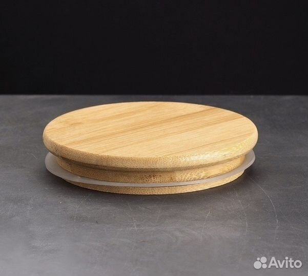 Крышка бамбуковая для банки, 9 см