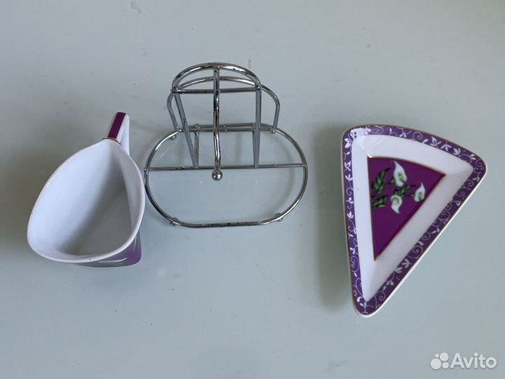 Чашка с блюдцем треугольные