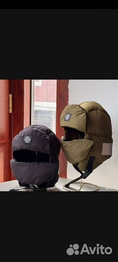 Шапка ушанка stone island