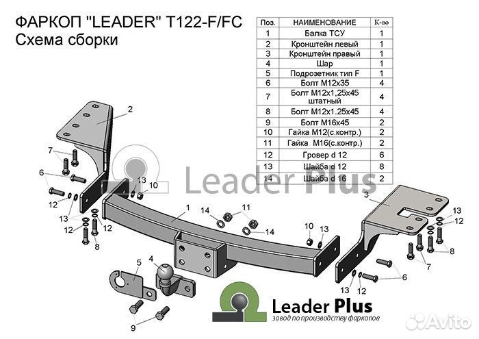 Фаркоп toyota fortuner 2005-2016 / 2016. Шар FC