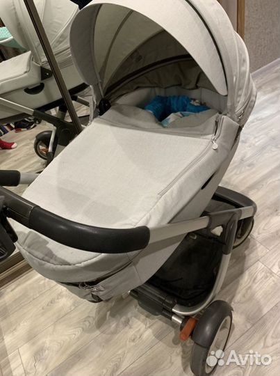 Коляска 3 в 1, с 2 шасси stokke cruse и xplory