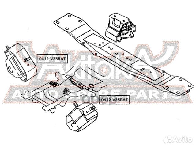 Подушка двигателя задняя AT 0412V25RAT asva