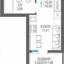 Квартира-студия, 17 м², 8/8 эт.