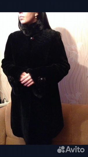 Шуба мутоновая с норкой