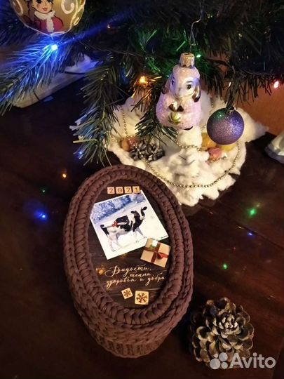 Корзинка интерьерная с крышкой