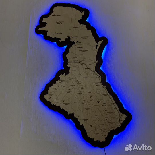 Деревянная карта Дагестана