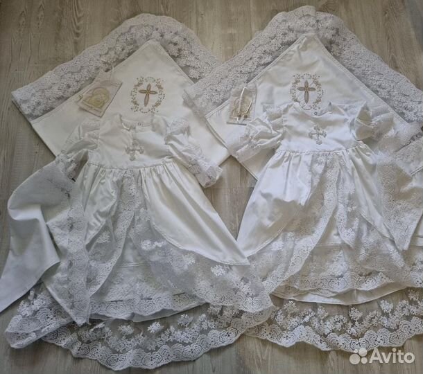 Платья крестильные для девочек 110 р-р, 2 штуки