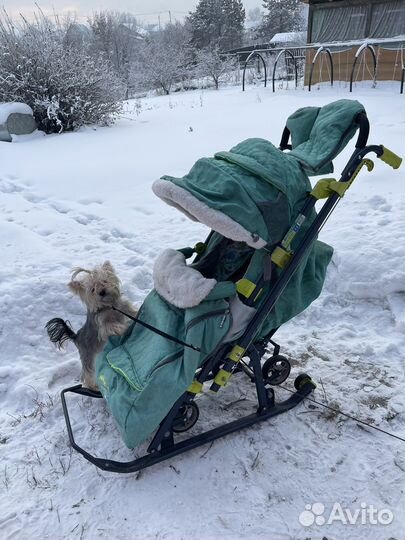 Санки коляска с колесами Nika 7-3