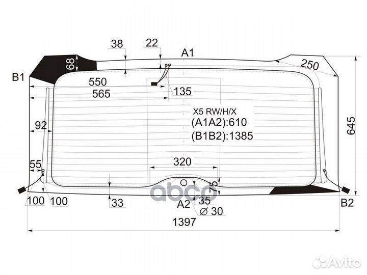 Стекло заднее с обогревом BMW X5 E53 00-06 X5 R