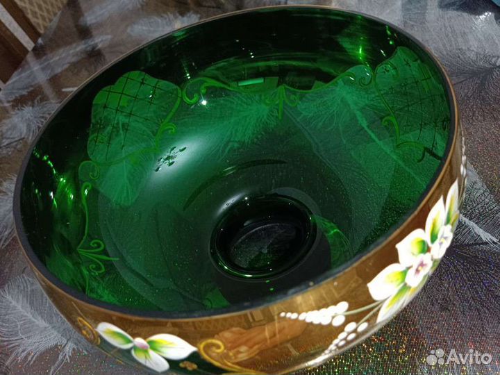 Ваза для фруктов богемия чешская