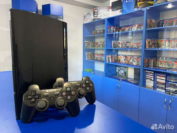 PS3 super slim 500гб+40 игр+2джоя+гарантия