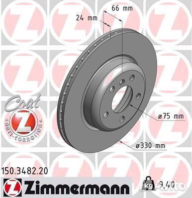 Диск тормозной передний zimmermann, 150348220