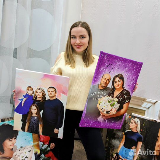 Портрет на холсте по фото за 1 день