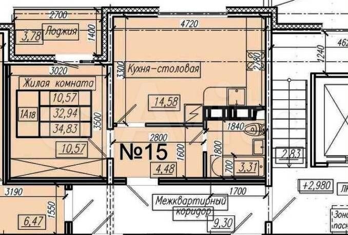 1-к. квартира, 36,7 м², 2/9 эт.