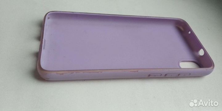 Б/у чехол для телефона Redmi 7A сиреневый жёлтый