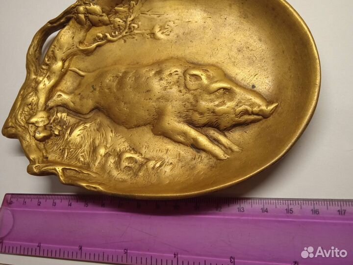 Антиквариат Пепельница бронза