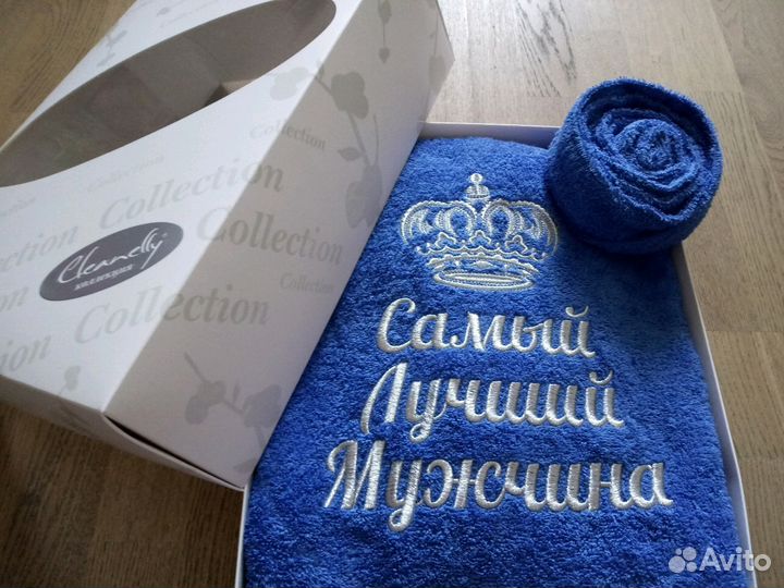 Машинная вышивка на махровых халатах, полотенцах