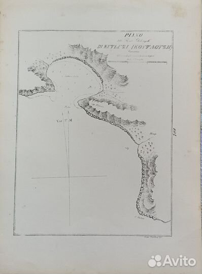 Антикварная морская карта Геленджикской бухты 1861