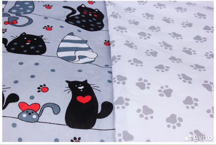 Комплект (бортики) в кроватку AmaroBaby котики