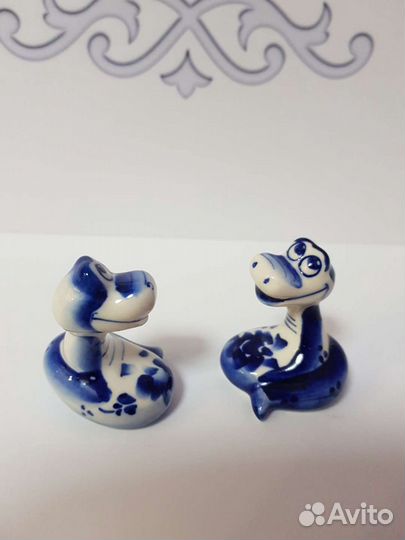 Змея гжель, фарфор, статуэтка, фигурка, сувенир, с