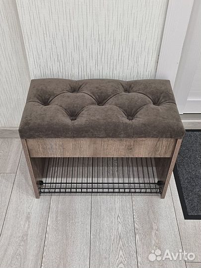 Пуфик в прихожую с ящиком, дуб самдал