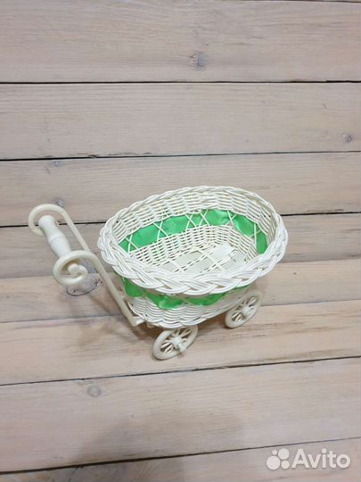 Корзинка декоративная Коляска Кашпо для цветов