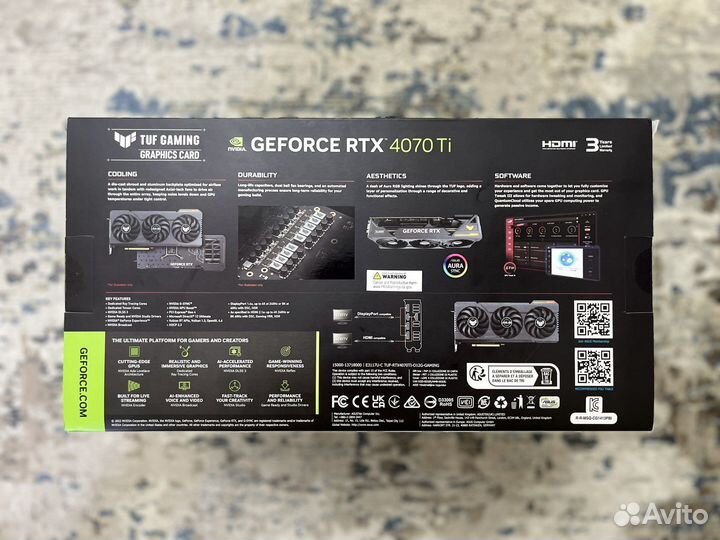Asus RTX 4070 Ti TUF Gaming OC Новые